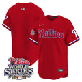 Men's Phillies 2008 World Series Champions Patch Vapor Premier Limited Jersey - All Stitched - Red, Team