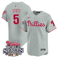 Men's Phillies 2008 World Series Champions Patch Vapor Premier Limited Jersey - All Stitched - Gray Road, Bryson Stott