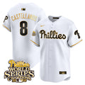 Men's Phillies 2008 World Series Champions Patch Vapor Premier Limited Jersey - All Stitched - White, Nick Castellanos