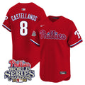 Men's Phillies 2008 World Series Champions Patch Vapor Premier Limited Jersey - All Stitched - Red, Nick Castellanos