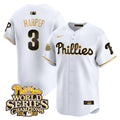 Men's Phillies 2008 World Series Champions Patch Vapor Premier Limited Jersey - All Stitched - White, Bryce Harper