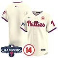 Men's Phillies 2024 NL East Division Champions & Pete Rose Patch Vapor Premier Limited Jersey - All Stitched - Cream, Team