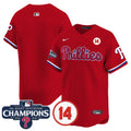 Men's Phillies 2024 NL East Division Champions & Pete Rose Patch Vapor Premier Limited Jersey - All Stitched - Red, Team