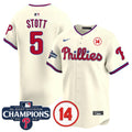 Men's Phillies 2024 NL East Division Champions & Pete Rose Patch Vapor Premier Limited Jersey - All Stitched - Cream, Bryson Stott