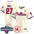 Men's Phillies 2024 NL East Division Champions & Pete Rose Patch Vapor Premier Limited Jersey - All Stitched - Cream, Aaron Nola