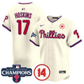 Men's Phillies 2024 NL East Division Champions & Pete Rose Patch Vapor Premier Limited Jersey - All Stitched - Cream, Rhys Hoskins