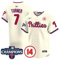 Men's Phillies 2024 NL East Division Champions & Pete Rose Patch Vapor Premier Limited Jersey - All Stitched - Cream, Trea Turner