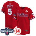 Men's Phillies 2024 NL East Division Champions & Pete Rose Patch Vapor Premier Limited Jersey - All Stitched - Red, Bryson Stott