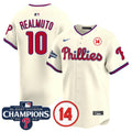 Men's Phillies 2024 NL East Division Champions & Pete Rose Patch Vapor Premier Limited Jersey - All Stitched - Cream, J.T.Realmuto
