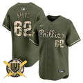 Men's Phillies Armed Forces Day Vapor Premier Limited Jersey - All Stitched - Green, Jason Kelce