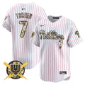 Men's Phillies Armed Forces Day Vapor Premier Limited Jersey - All Stitched - Pinstripe, Trea Turner