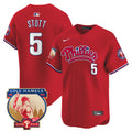 Men's Phillies Cole Hamels Patch Vapor Premier Limited Jersey - All Stitched - Red, Bryson Stott