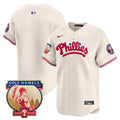 Men's Phillies Cole Hamels Patch Vapor Premier Limited Jersey - All Stitched - Cream, Team