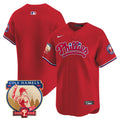 Men's Phillies Cole Hamels Patch Vapor Premier Limited Jersey - All Stitched - Red, Team