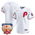Men's Phillies Cole Hamels Patch Vapor Premier Limited Jersey - All Stitched - White Limited, Team