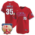 Men's Phillies Cole Hamels Patch Vapor Premier Limited Jersey - All Stitched - Red, Cole Hamels