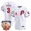 Men's Phillies Cole Hamels Patch Vapor Premier Limited Jersey - All Stitched - White Limited, Bryce Harper