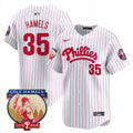 Men's Phillies Cole Hamels Patch Vapor Premier Limited Jersey - All Stitched - White Pinstripe, Cole Hamels