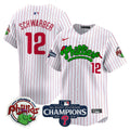 Men's Phillies Phanatic 2024 NL East Division Champions Vapor Premier Limited Jersey - All Stitched - White Pinstripe, Kyle Schwarber
