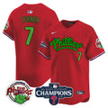 Men's Phillies Phanatic 2024 NL East Division Champions Vapor Premier Limited Jersey - All Stitched - Red, Trea Turner
