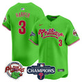 Men's Phillies Phanatic 2024 NL East Division Champions Vapor Premier Limited Jersey - All Stitched - Green, Bryce Harper