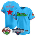 Men's Phillies Phanatic 2024 NL East Division Champions Vapor Premier Limited Jersey V2 - All Stitched - Light Blue, Phanatic