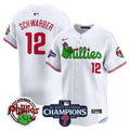 Men's Phillies Phanatic 2024 NL East Division Champions Vapor Premier Limited Jersey V2 - All Stitched - White, Kyle Schwarber