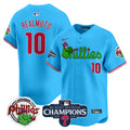Men's Phillies Phanatic 2024 NL East Division Champions Vapor Premier Limited Jersey V2 - All Stitched - Light Blue, J.T.Realmuto
