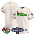 Men's Phillies Phanatic 2024 NL East Division Champions Vapor Premier Limited Jersey V2 - All Stitched - Cream, Team