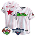Men's Phillies Phanatic 2024 NL East Division Champions Vapor Premier Limited Jersey V2 - All Stitched - White Pinstripe, Phanatic