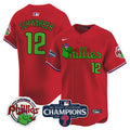 Men's Phillies Phanatic 2024 NL East Division Champions Vapor Premier Limited Jersey V2 - All Stitched - Red, Kyle Schwarber
