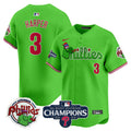 Men's Phillies Phanatic 2024 NL East Division Champions Vapor Premier Limited Jersey V2 - All Stitched - Green, Bryce Harper