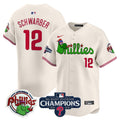 Men's Phillies Phanatic 2024 NL East Division Champions Vapor Premier Limited Jersey V2 - All Stitched - Cream, Kyle Schwarber