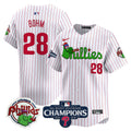 Men's Phillies Phanatic 2024 NL East Division Champions Vapor Premier Limited Jersey V2 - All Stitched - White Pinstripe, Alec Bohm