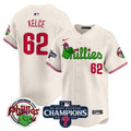 Men's Phillies Phanatic 2024 NL East Division Champions Vapor Premier Limited Jersey V2 - All Stitched - Cream, Jason Kelce