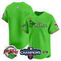 Men's Phillies Phanatic 2024 NL East Division Champions Vapor Premier Limited Jersey V2 - All Stitched - Green, Team