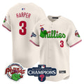 Men's Phillies Phanatic 2024 NL East Division Champions Vapor Premier Limited Jersey V2 - All Stitched - Cream, Bryce Harper