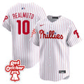 Men's Phillies Red Octorber Patch Vapor Premier Limited Jersey - All Stitched - White, J.T.Realmuto