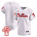 Men's Phillies Red Octorber Patch Vapor Premier Limited Jersey - All Stitched - White, Team