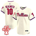 Men's Phillies Red Octorber Patch Vapor Premier Limited Jersey - All Stitched - Cream, J.T.Realmuto