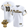 Men's Phillies Red Octorber Patch Vapor Premier Limited Jersey - All Stitched - White Gold, J.T.Realmuto