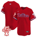 Men's Phillies Red Octorber Patch Vapor Premier Limited Jersey - All Stitched - Red, Team