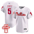 Men's Phillies Red Octorber Patch Vapor Premier Limited Jersey - All Stitched - White, Bryson Stott