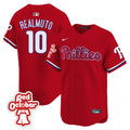 Men's Phillies Red Octorber Patch Vapor Premier Limited Jersey - All Stitched - Red, J.T.Realmuto
