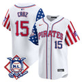Men's Pittsburgh Pirates 2024 Fourth of July Vapor Premier Limited Jersey - All Stitched - White, Oneil Cruz