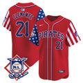 Men's Pittsburgh Pirates 2024 Fourth of July Vapor Premier Limited Jersey - All Stitched - Red, Roberto Clemente