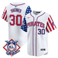Men's Pittsburgh Pirates 2024 Fourth of July Vapor Premier Limited Jersey - All Stitched - White, Paul Skenes
