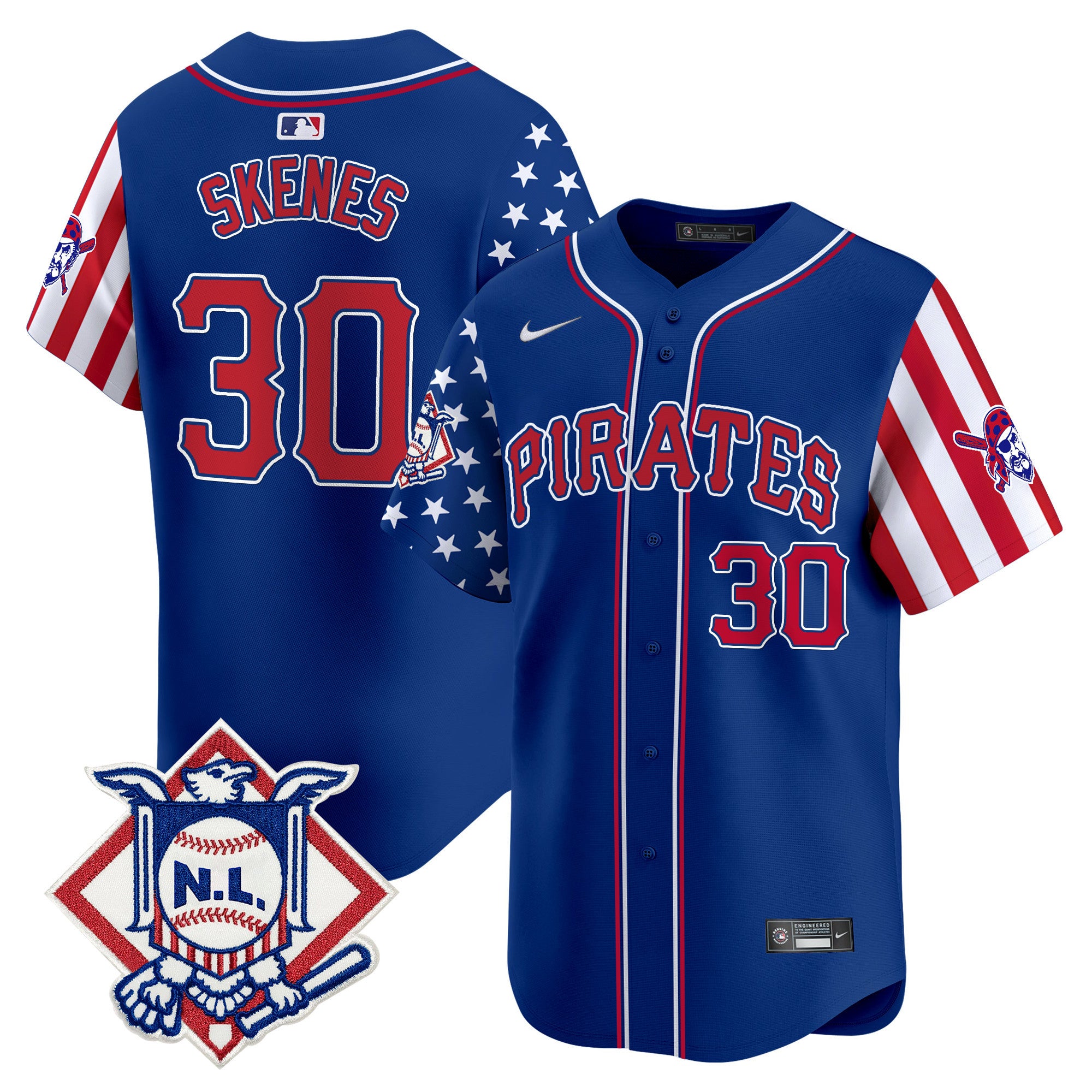 Men's Pittsburgh Pirates 2024 Fourth of July Vapor Premier Limited Jersey - All Stitched - Royal, Paul Skenes