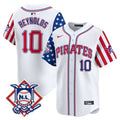 Men's Pittsburgh Pirates 2024 Fourth of July Vapor Premier Limited Jersey - All Stitched - White, Bryan Reynolds