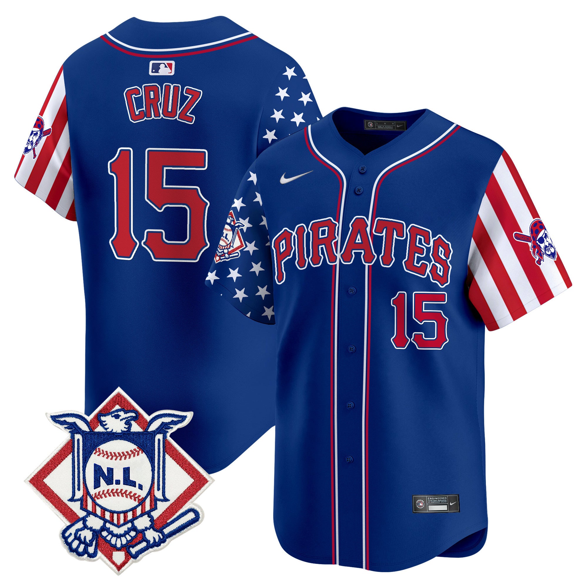 Men's Pittsburgh Pirates 2024 Fourth of July Vapor Premier Limited Jersey - All Stitched - Royal, Oneil Cruz